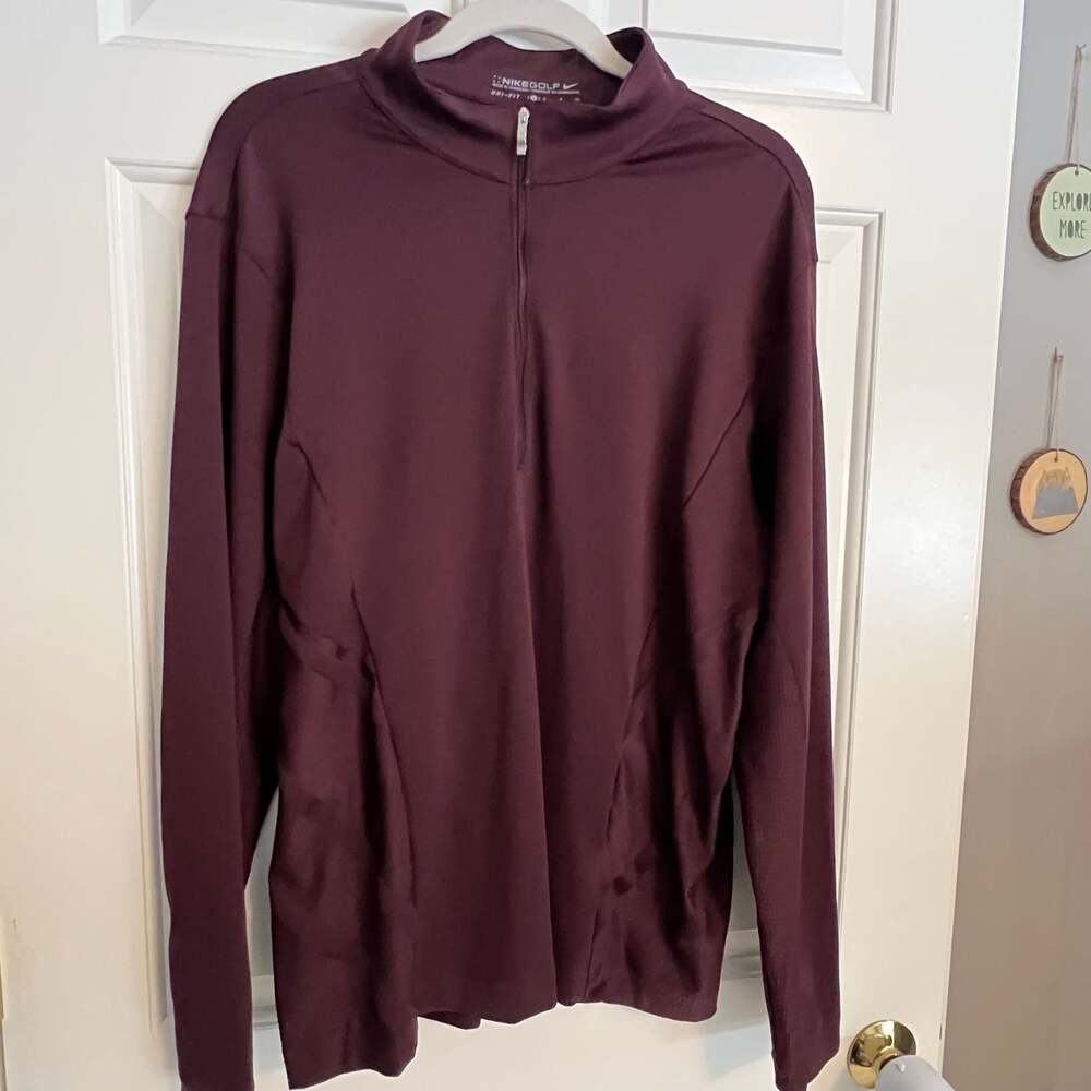 Nike‎ Golf Dri-FIT 1/4 Zip Pullover, Burgundy Maroon Athleisure